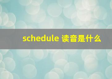 schedule 读音是什么